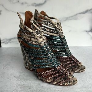 SCHUTZ snakeskin sandals size 7